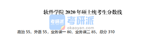 2020年同濟大學軟件學院碩士研究生統考分數線